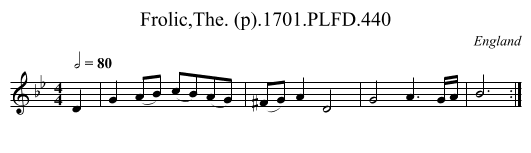 Frolic,The. (p).1701.PLFD.440 - staff notation