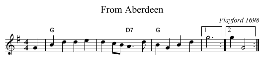 From Aberdeen - staff notation