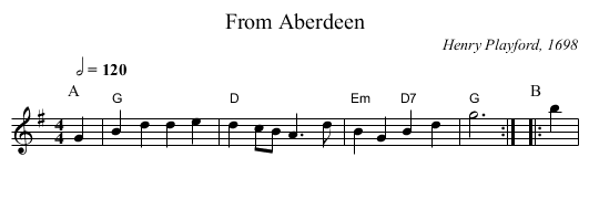 From Aberdeen - staff notation