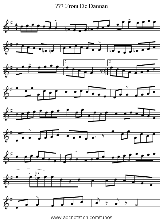 ??? From De Dannan - staff notation