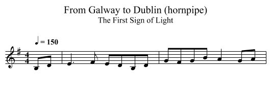From Galway to Dublin (hornpipe) - staff notation