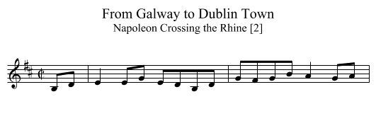 From Galway to Dublin Town - staff notation