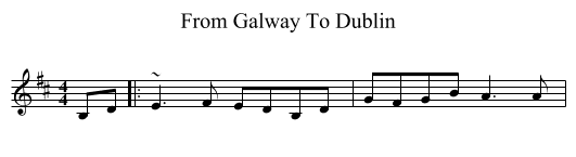 From Galway To Dublin - staff notation