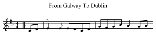 From Galway To Dublin - staff notation