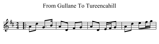 From Gullane To Tureencahill - staff notation