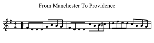 From Manchester To Providence - staff notation