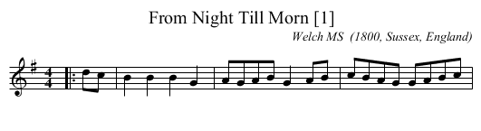 From Night Till Morn [1] - staff notation
