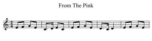 From The Pink - staff notation
