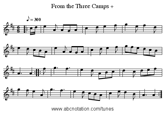 From the Three Camps + - staff notation