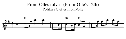 From-Olles tolva   (From-Olle's 12th) - staff notation