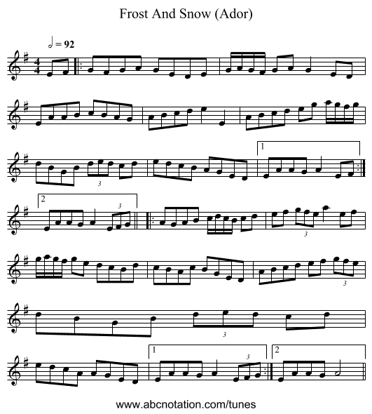 Frost And Snow (Ador) - staff notation