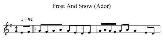 Frost And Snow (Ador) - staff notation