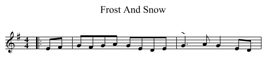 Frost And Snow - staff notation