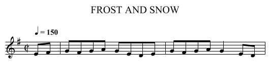 FROST AND SNOW - staff notation