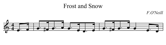 Frost and Snow - staff notation