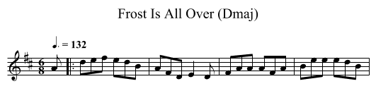 Frost Is All Over (Dmaj) - staff notation