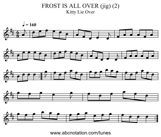 FROST IS ALL OVER (jig) (2) - staff notation