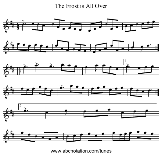 Frost is All Over, The - staff notation