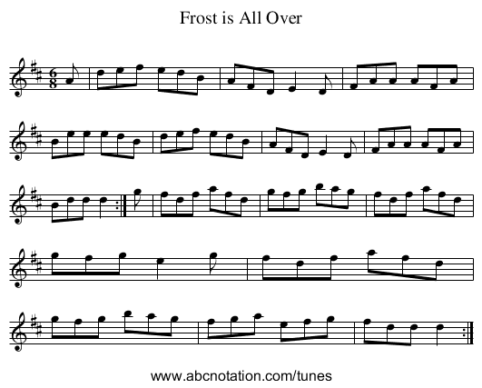 Frost is All Over - staff notation