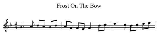 Frost On The Bow - staff notation
