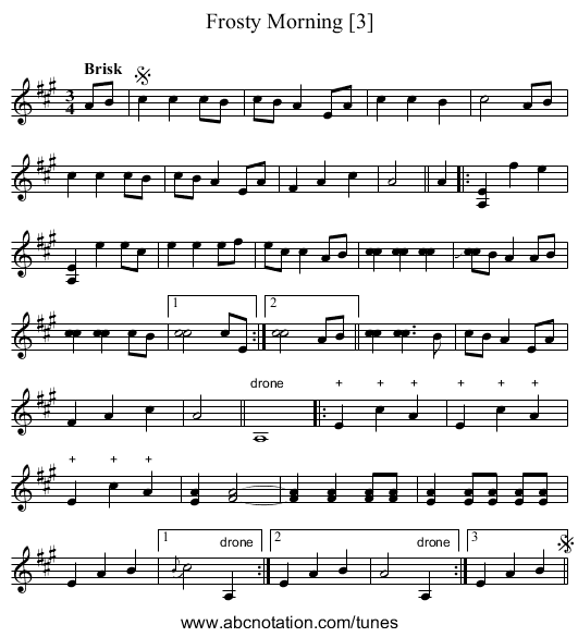 Frosty Morning [3] - staff notation