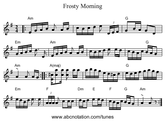 Frosty Morning - staff notation