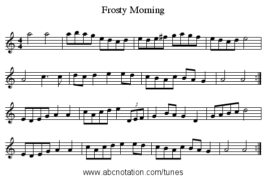Frosty Morning - staff notation