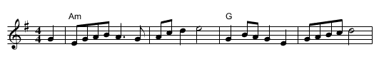 Frosty Morning - staff notation