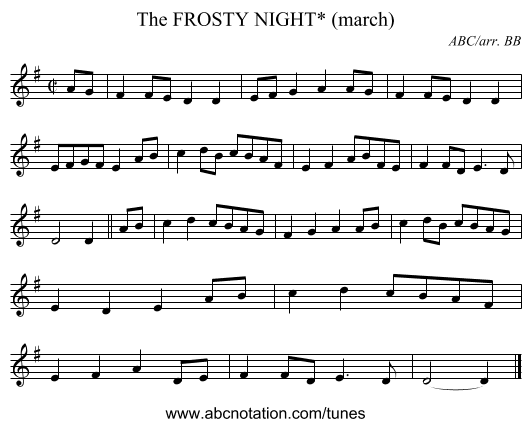 FROSTY NIGHT* (march), The - staff notation
