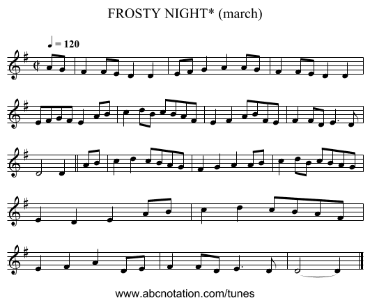 FROSTY NIGHT* (march) - staff notation