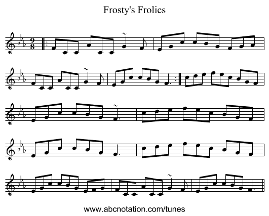 Frosty's Frolics - staff notation
