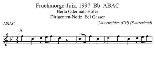 Früehmorge-Juiz. 1997  Bb  ABAC - staff notation