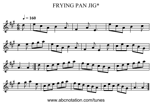 FRYING PAN JIG* - staff notation