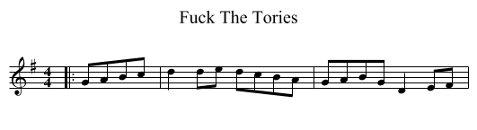 Fuck The Tories - staff notation