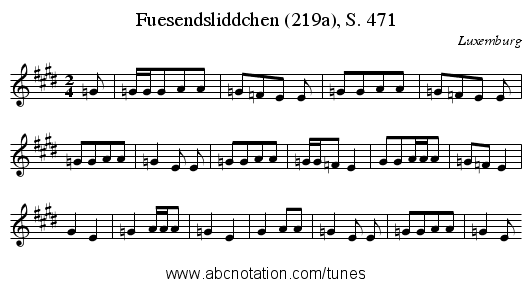 Fuesendsliddchen (219a), S. 471 - staff notation