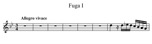 Fuga I - staff notation