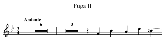 Fuga II - staff notation
