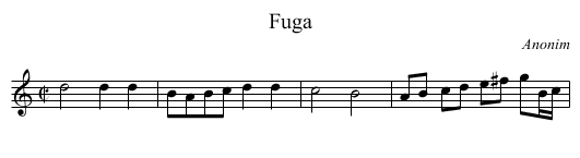 Fuga - staff notation