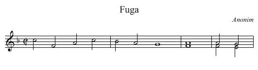 Fuga - staff notation