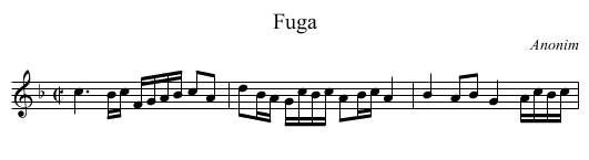 Fuga - staff notation