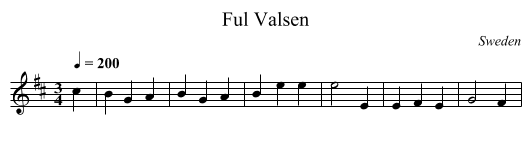 Ful Valsen - staff notation
