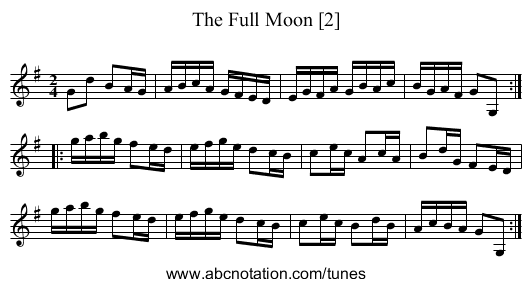Full Moon [2], The - staff notation