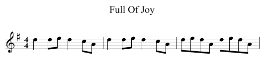Full Of Joy - staff notation