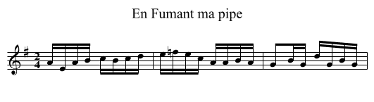 Fumant ma pipe, En - staff notation