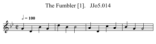 Fumbler [1].   JJo5.014, The - staff notation