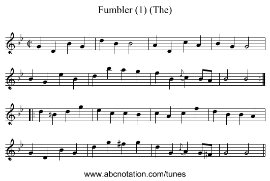Fumbler (1) (The) - staff notation