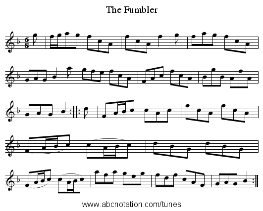 Fumbler, The - staff notation