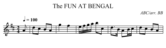 FUN AT BENGAL, The - staff notation