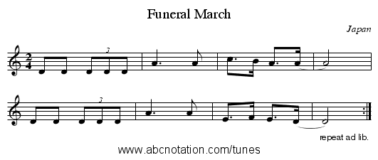 Funeral March - staff notation