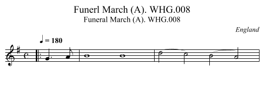 Funerl March (A). WHG.008 - staff notation